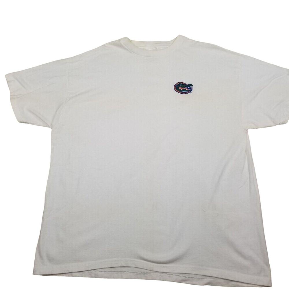 Men's Florida Gators White Short Sleeve T-Shirt Size XL Gator Front Logo